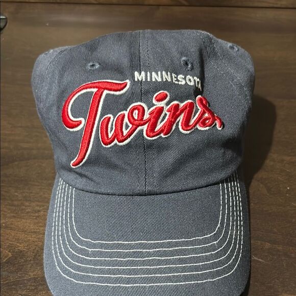 Minnesota Twins Baseball Cap Blue Red Adjustable Hat One Size - Picture 1 of 9